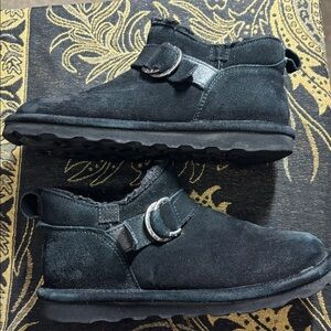 BearPaw Black Suede Boots- Womens Size 6